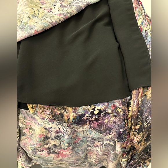 Haute Hippie 100% silk floral abstract midi high low dress - Picture 4 of 10